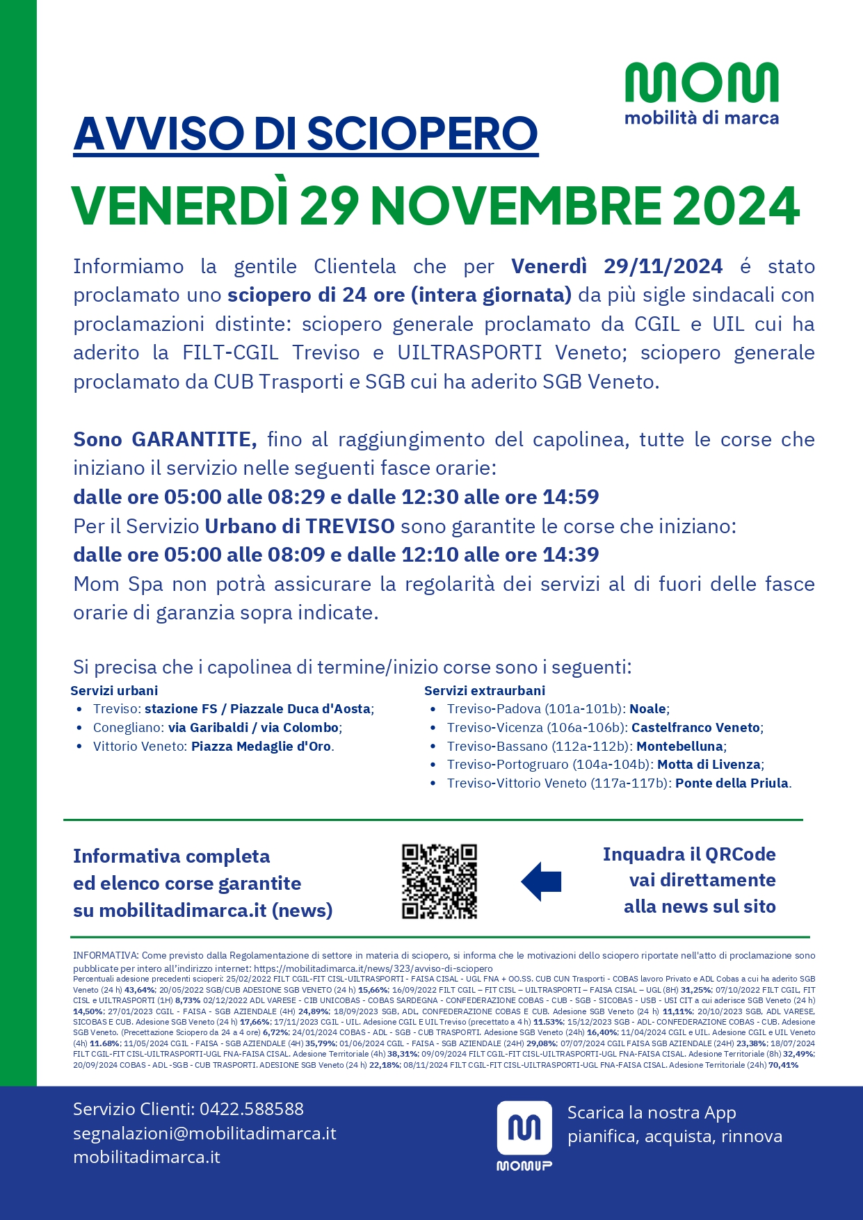 Avviso sciopero 29 Novembre 2024